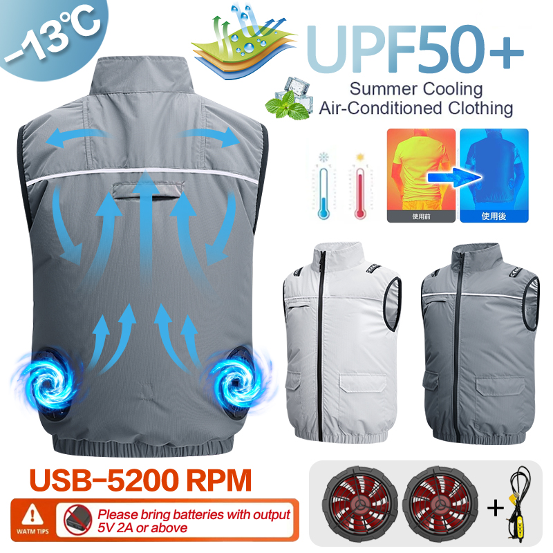 Fishing Jacket Waterproof - Летняя охлаждающая одежда с вентилятором для