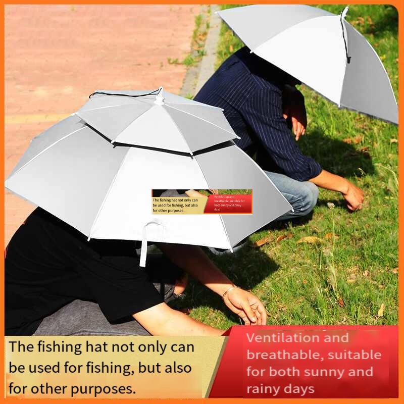Fishing Hat - Зонт-шляпа: Двухслойный большой зонт-парасоль для головы,